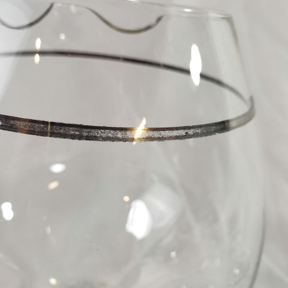 MCM Footed Roly Poly Cocktail Pitcher and 6 Glasses Silver Band Brandy - Picture 7 of 7